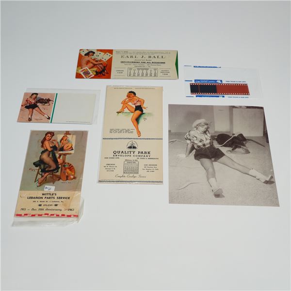 6pc Collection of Mid-Century Pin-Up Advertising Ephemera and Studio Photography