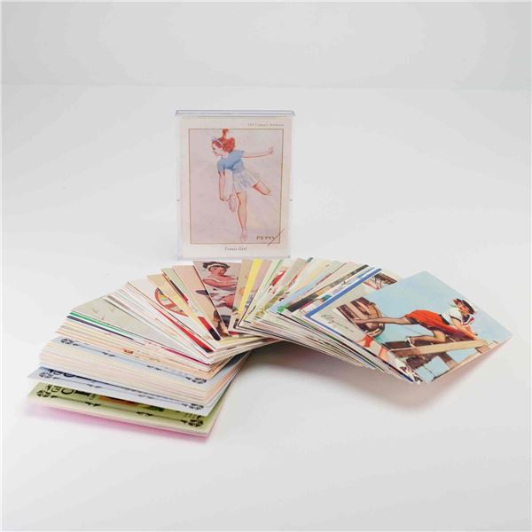 A Collection of Gil Elvgren and George Petty Pin-Up Collector Trading Cards