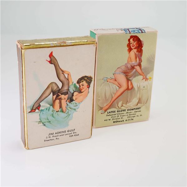 2pc Gil Elvgren Brown & Bigelow Advertising Pin-Up Playing Card Decks