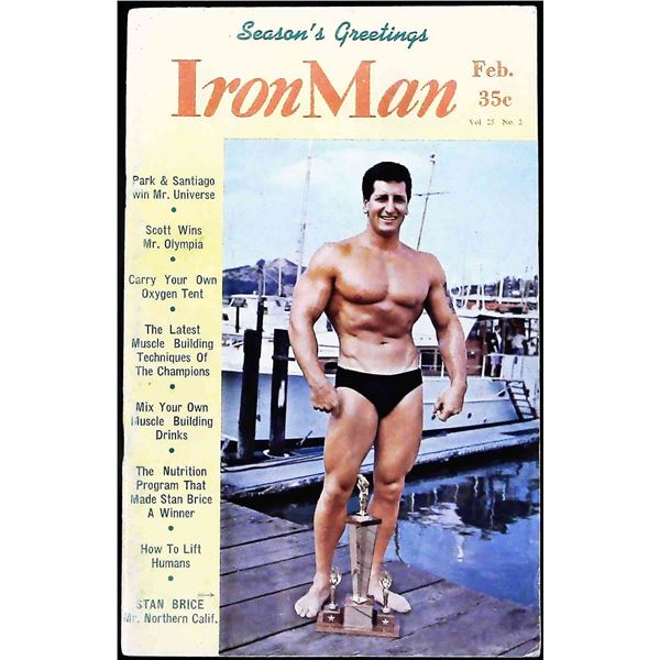 Iron Man Bodybuilding Magazine Vol 25 No 2 Feb Stan Brice Cover