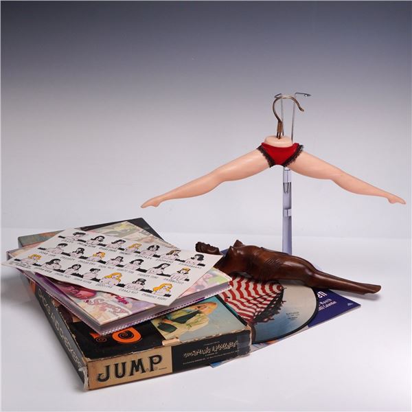 Collection of Vintage Erotica, Novelty Games, Hanger, and Adult Ephemera