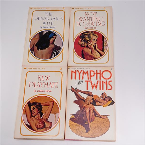 Four Piece Vintage Casino Soft Cover Books Erotica Fiction
