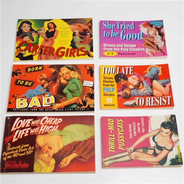 Lot of 6 Pulp and Hollywood Postcard Books. Pantheon and Prion, 1991-2002.