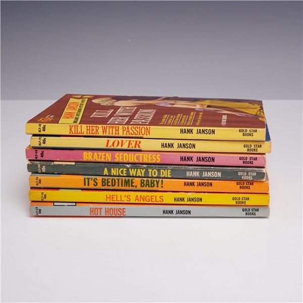 7pc Gold Star Books Pulp Fiction Paperback Books, 1963-1964