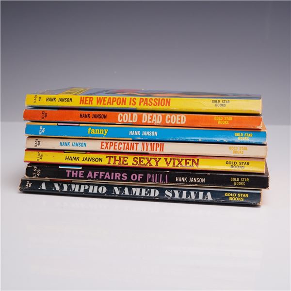 7pc Pulp Fiction Novels. Gold Star Books, circa 1960-1962.