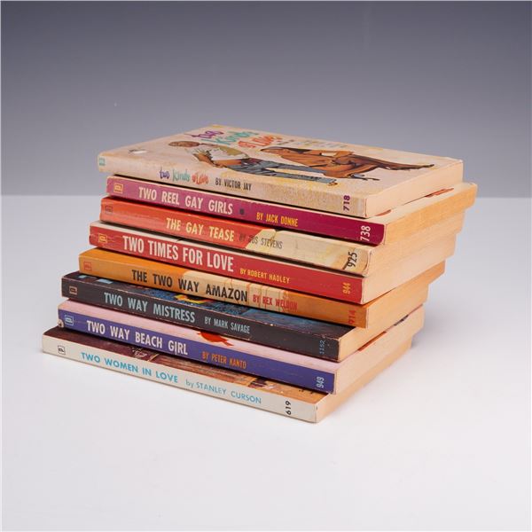 8pc Collection of Brandon House Lesbian Pulp Fiction Novels, 1960s.