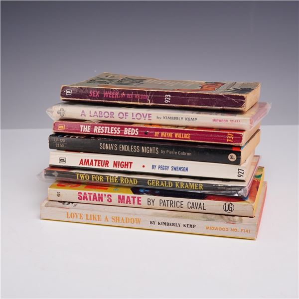 8pc Collection of Lesbian Pulp Fiction Paperbacks. Various Publishers, 1962-1969.