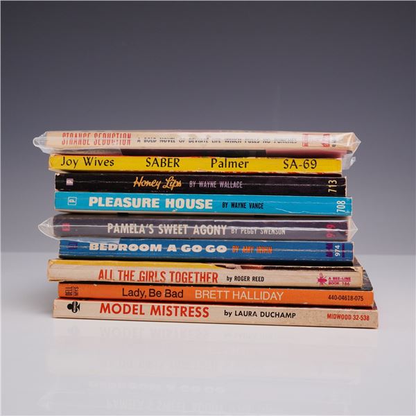 9pc Lesbian Pulp Fiction and Sleaze Novels. Various Publishers, circa 1960s.