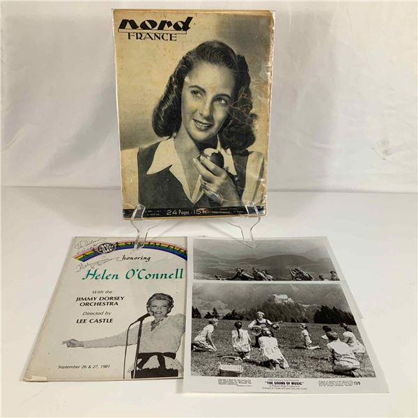 Three-Piece Movie Memorabilia Grouping Featuring 1949 Elizabeth Taylor Magazine and Julie Andrews Ph