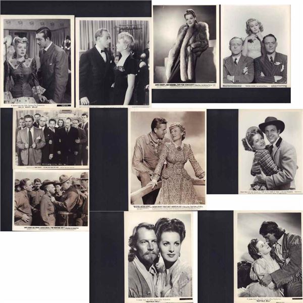 10 Original Vintage Black and White Hollywood Publicity Stills, 1939-1944