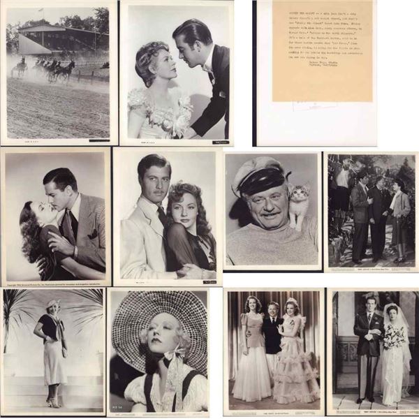 10pc Black & White Movie Stars Photos c. 1940, Garland, Rooney, Crawford, MacMurray