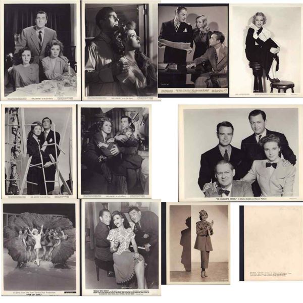10pc Black and White Movie Star Publicity Photos c. 1940