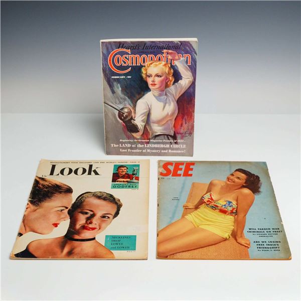 A Trio of Vintage American Periodicals: Cosmopolitan, See, and Look, 1937-1949