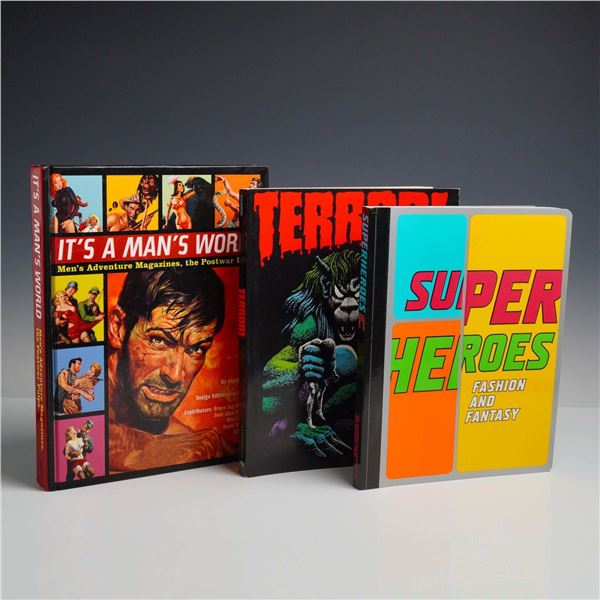 Three Parfrey, Haining, and Bolton Soft and Hardcover Books, It's a Man's World; Terror!; and Superh