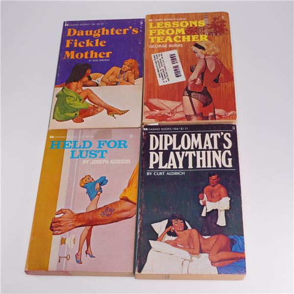 Four Piece Group of Casino 1977 Soft Cover Erotic Fiction
