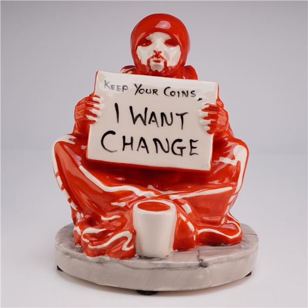 Kevin Francis Ceramics Street Art Collection Artist Copy Banksy Figurine, I Want Change