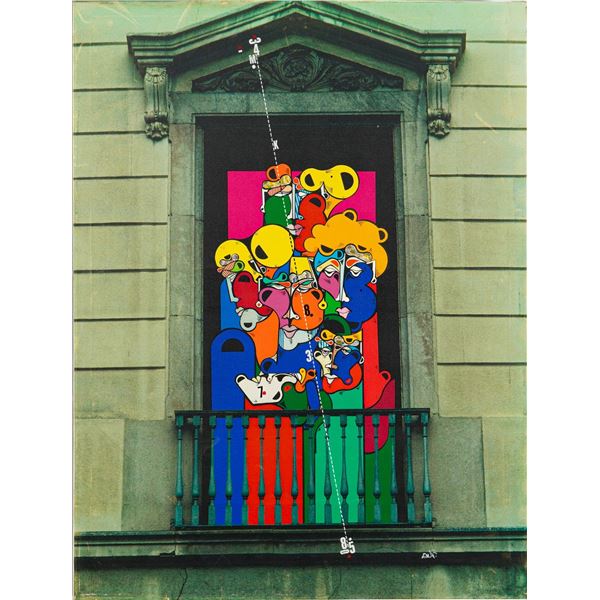 Oswald Aulestia Giclee on Canvas Titled Balcony B4
