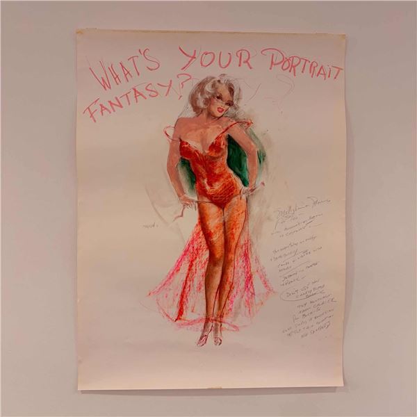 Earl MacPherson (American 1910-1993) Two Sided Mixed Media on Paper,  Marilyn Monroe, Signed
