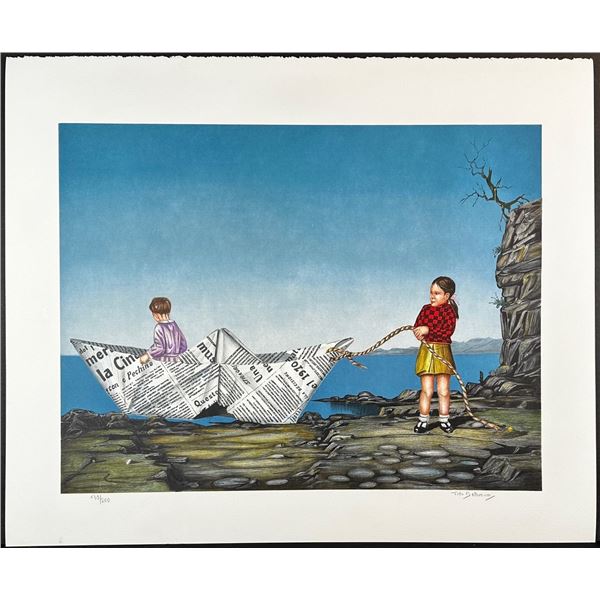 Tito Salomoni (Italian 1920-1989) Lithograph Toy Boat signed