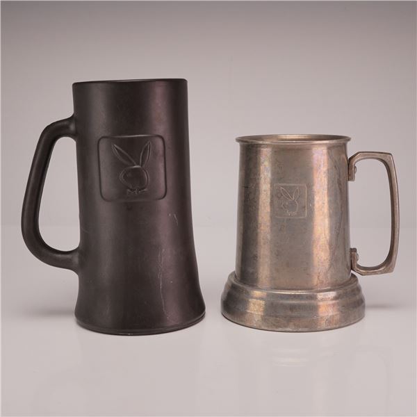 2pc Playboy Mugs with Silver and Black Finishes