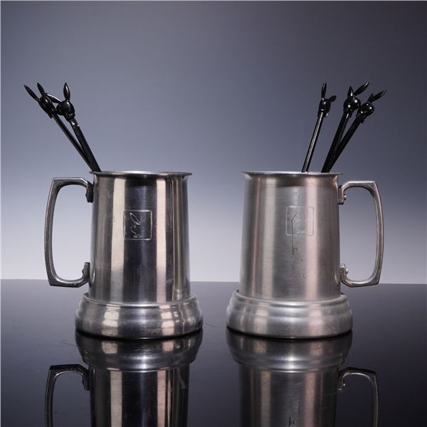 7pc Playboy Mugs and Drink Stirrers
