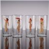 Image 2 : 4pc Mid-Century Risque Peek-A-Boo Pin-Up Highball Glasses