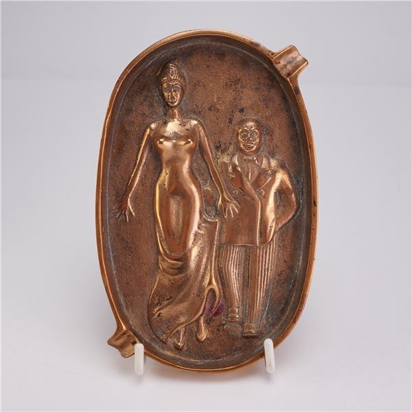 Newman Brothers Inc. Mid-Century Risque Novelty Cast Metal Ashtray