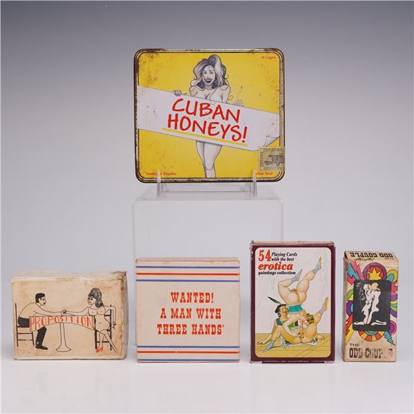 5pc Collection of Vintage Erotic Novelties and Tobacciana