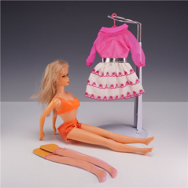 1966 Mattel Twist N Turn Barbie Doll and Happy Go Pink Outfit