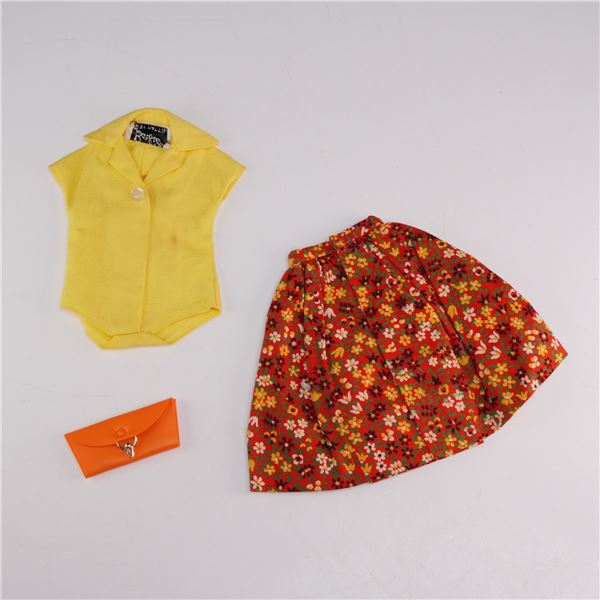 Vintage Mattel Barbie Country Fair Outfit #1603 with Blouse Skirt and Clutch Purse