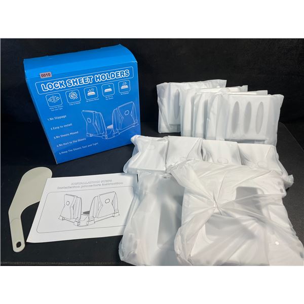 Locking Bed Sheet Holders - Keeps Bed Sheets Tight/Secure; Easy to Install - New!