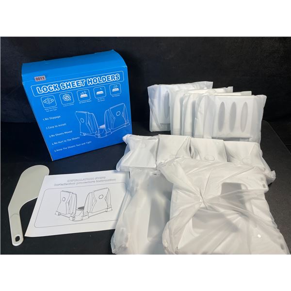 Locking Bed Sheet Holders - Keeps Bed Sheets Tight/Secure; Easy to Install - New!