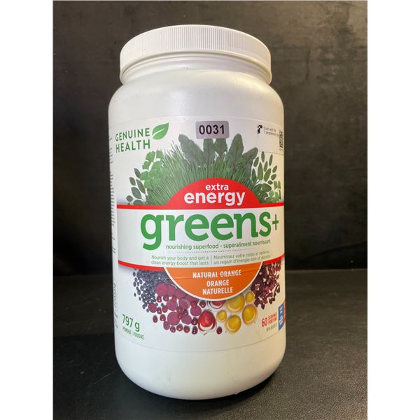 Genuine Health Greens+ Nourishing Superfood Powder (797g) Natural Orange - New Sealed!