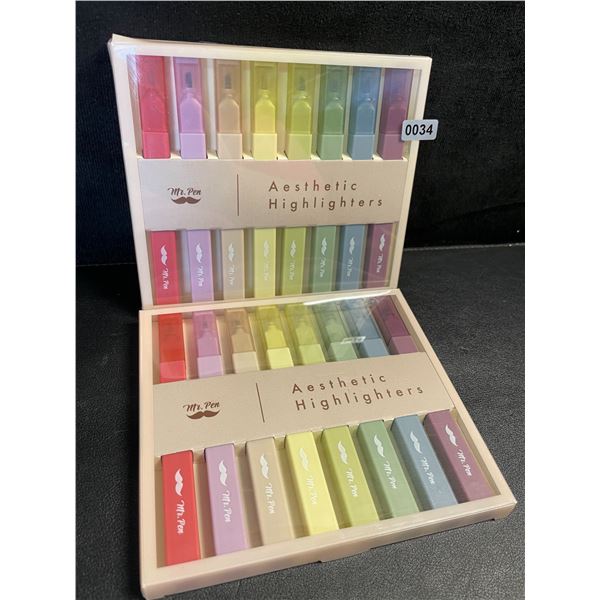 2 Packs (16PCS Total) Mr.Pen Aesthetic Highlighters (8PCS Each) - New!