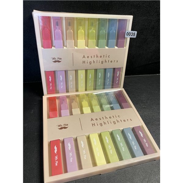 2 Packs (16PCS Total) Mr.Pen Aesthetic Highlighters (8PCS Each) - New!