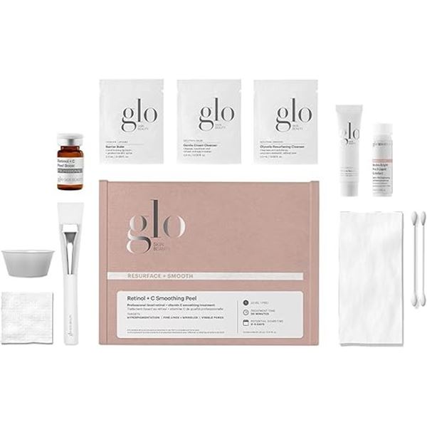 Glo Skin Beauty Retinol + C Smoothing Peel Kit - Exfoliates, Refines, & Brightens Skin - NEW