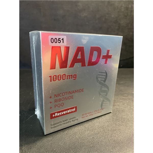NAD+ 1000mg (30 Packet Box) Boosts Cellular Energy/Daily Anti-Aging Support - New Sealed