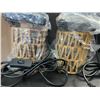 Image 8 : Set of 2 Rustic Farmhouse Design Rattan Hanging Wall Sconce Lights (Plug-In Design) - New!