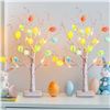Image 1 : Set of 2 LED Pre-Lit Easter Tree Lamps; 22" Lamps with Colorful Eggs - Battery Operated - New