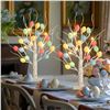 Image 4 : Set of 2 LED Pre-Lit Easter Tree Lamps; 22" Lamps with Colorful Eggs - Battery Operated - New