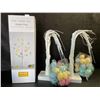 Image 5 : Set of 2 LED Pre-Lit Easter Tree Lamps; 22" Lamps with Colorful Eggs - Battery Operated - New