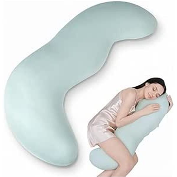 Full Memory Foam Body Pillow for Adults; Pea Pod Shaped Long Pillow for Body Support - New