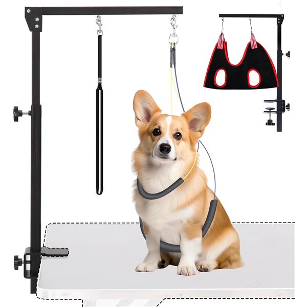 36" Dog Grooming Arm with Clamp - Adjustable Pet Grooming Table Arm w/ Hammock - Brand New!