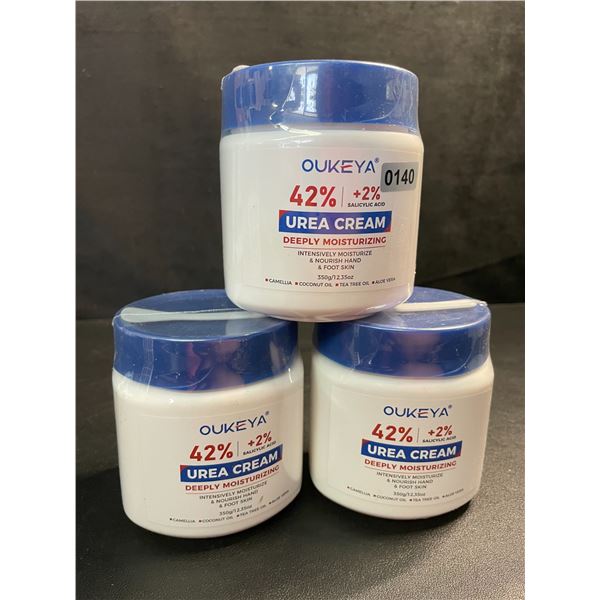 Lot of 3 Oukeya 42% Urea Cream (350g) Deeply Moisturizing Skin Cream for Dry/Cracked Skin - New