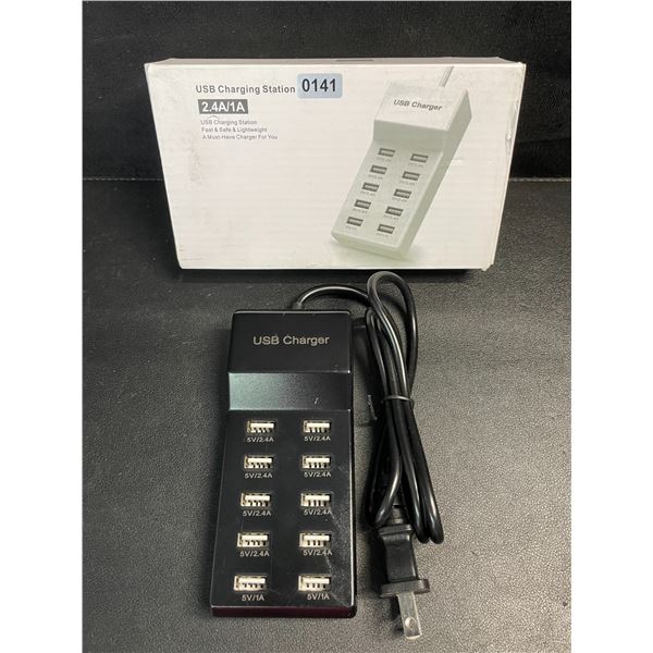 10-Port USB Charging Station - Fast, Safe, Lightweight Design - New