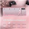 Image 7 : RedThunder K95 Wireless Mechanical Keyboard; Smart TFT Screen, RGB Backlit - Gradient Pink - NEW