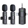 Image 1 : 3-in-1 Wireless Lavalier Microphone Kit for Iphone/Android/Audio Devices - Noise Canceling Lapel Mic
