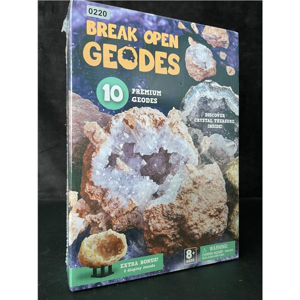 Break Open Geodes Kit - 10 Premium Geodes; Discover Crystal Treasure Inside - New Sealed