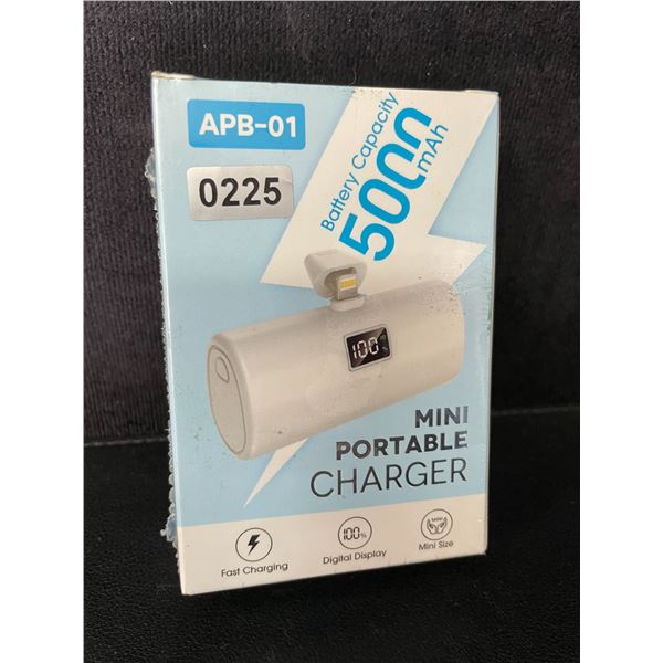 Portable Mini Fast Charger for iPhone (5,000mAh) with LCD Display; Lightning Connection - New