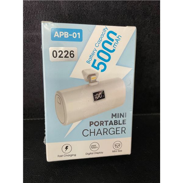 Portable Mini Fast Charger for iPhone (5,000mAh) with LCD Display; Lightning Connection - New